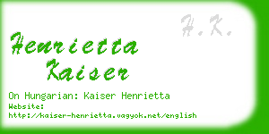 henrietta kaiser business card